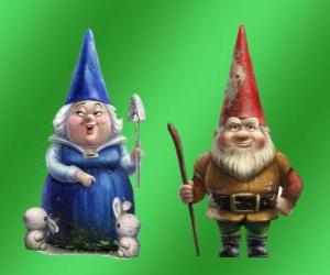 пазл Блуберри Леди и Господа Gnomeo мать Редбрик отец Джульетты и лидеры двух соперничающих сады